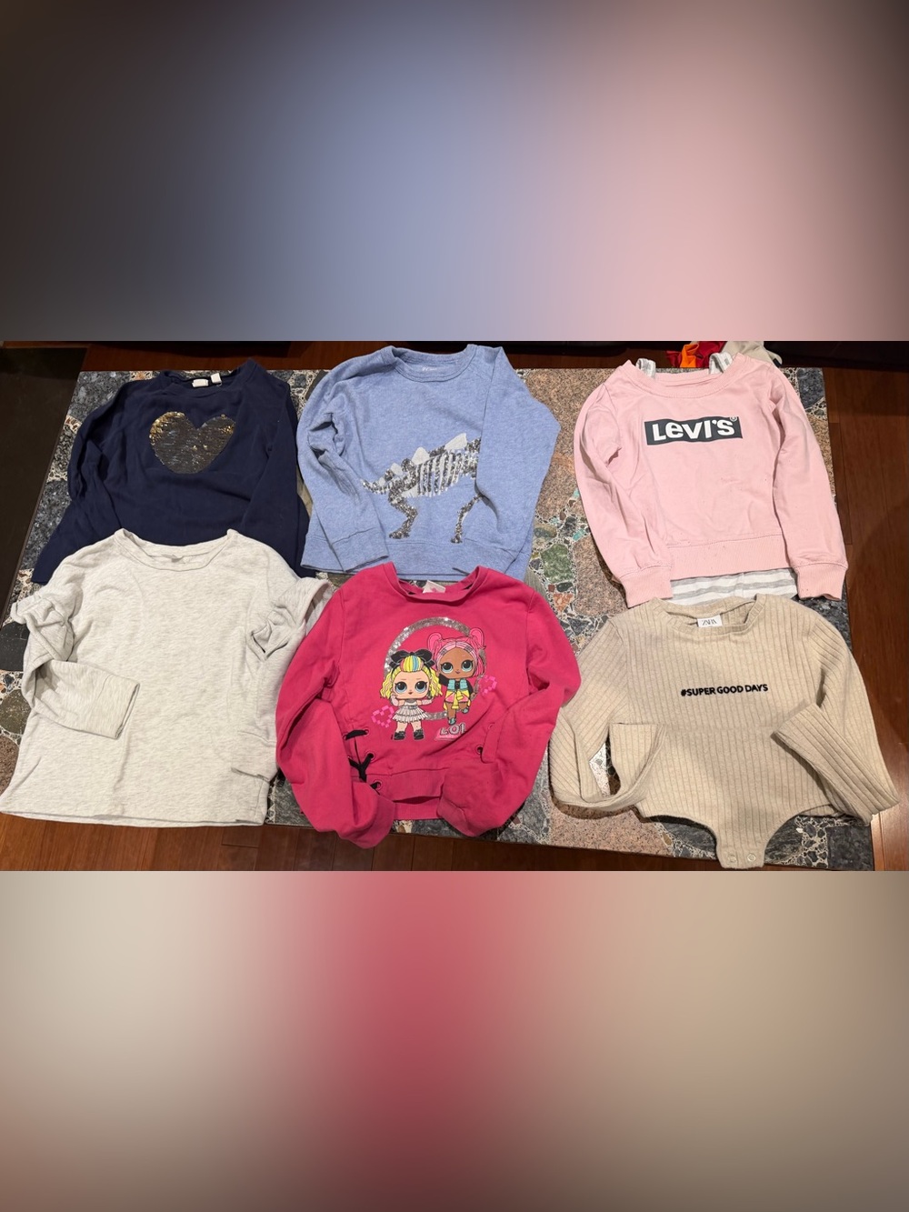 6 girl sweaters from sizes 4t until 8t mix